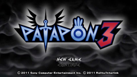 Patapon 3 title screen for PSP